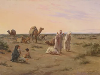 Rezando en el desierto