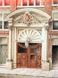 Puerta de Brewers Hall en Addle Street, Ciudad de Londres