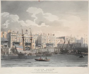 Aduana, desde el río Támesis, 1808