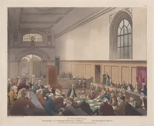 Guildhall, Examen de un quebrado ante sus acreedores Microcosmos de Londres..., 1 de noviembre de 1808