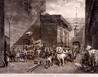 La cervecería Hour Glass en Upper Thames Street, Londres, 1821