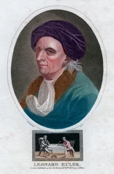 Leonhard Euler, matemático y físico suizo del siglo XVIII, 1804