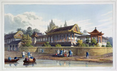 Palacio de Verano del Emperador, Frente a la Ciudad de Tien-Sing, China, 1817