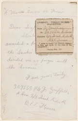Carta al editor del concurso del Liverpool Weekly Courier, 1917