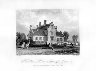 La casa de la escuela en Dunsfold Green, Surrey, 1850