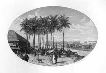 Fundación de Batavia, Java, Indias Orientales Neerlandesas, 1619, c1870