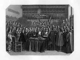 El juramento de ratificación del tratado de Münster, 1648