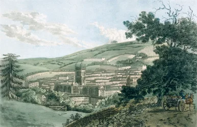 Bath, desde el camino privado que conduce a Prior Park