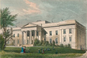Nuevo Hospital de Doncellas Comerciantes, Lauriston Lane, Edimburgo, c1830