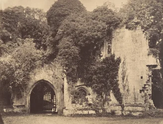 Antigua puerta, Castillo de Raglan, Monmouthshire, 1855