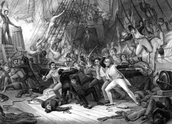 Nelson abordando el San Josef, Batalla del Cabo de San Vicente