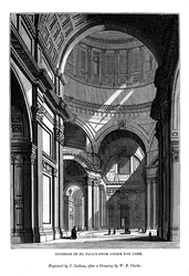 Interior de San Pablo desde debajo de la cúpula, 1843