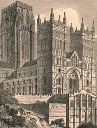 Vista noroeste de la Catedral de Durham, c. 1843