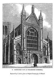 Vista noroeste de la Catedral de Winchester, 1843