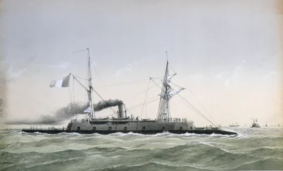 Buque guardacostas acorazado de la Marina Francesa Le Rochambeau, c. 1870