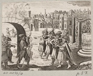 Ilustración de Adam Olearius, “Persianischer Rosenthal von einem Sinnreichen Poeten Schich Saadi [...]”, Schleswig 1660