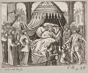 Ilustración de Adam Olearius, “Persianischer Rosenthal von einem Sinnreichen Poeten Schich Saadi […]”, Schleswig 1660