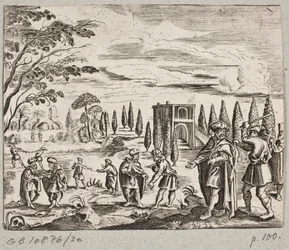 Ilustración de Adam Olearius, “Persianischer Rosenthal von einem Sinnreichen Poeten Schich Saadi [...]”, Schleswig 1660