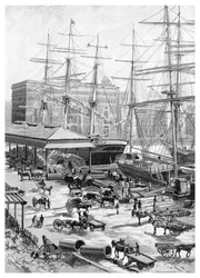 Embarque, Circular Quay, Sídney, Nueva Gales del Sur, Australia, 1886