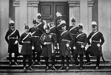 Lord Wolseley y el personal de la sede en Irlanda, 1896