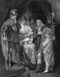 Balliol entregando su corona a Eduardo I de Inglaterra, 1296