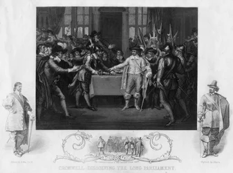 Oliver Cromwell 1599-1654 disolviendo el Parlamento Largo, siglo XIX