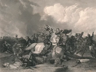 Ricardo III y el Conde de Richmond en la Batalla de Bosworth, 1485, mediados del siglo XIX