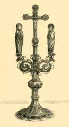 Cruz de altar ramificada, siglos XIV-XV, 1881
