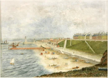 Roker Terrace y entrada al puerto desde Holey Rock