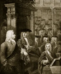 La Cámara de los Comunes en la administración de Walpole, ilustración de 