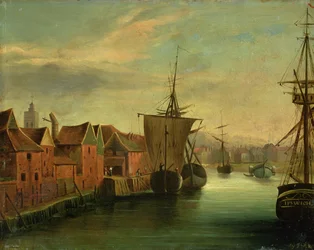 Muelle de Santa Catalina, Ipswich, hacia 1830