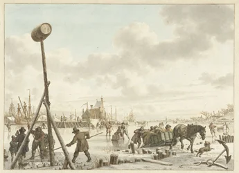 Actividad en el hielo cerca de la muralla de Veere