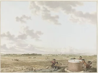 Vista de la Montaña de la Mesa cerca de Blaricum, con el Bosco de Craayloos a la izquierda y la "mesa" a la derecha
Cuatro vistas de la Montaña de la Mesa cerca de Blaricum (título de la serie)