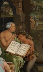 Saúl y la bruja de Endor. (detalle): Grimorio, 1526