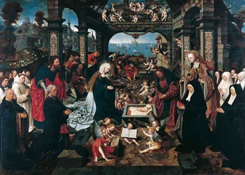 La adoración del Niño Jesús con la familia Boelen