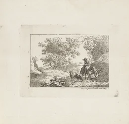 Pastor a caballo con manada