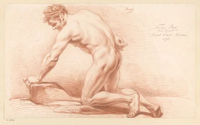 Desnudo masculino arrodillado, visto de perfil (2º premio 1797)