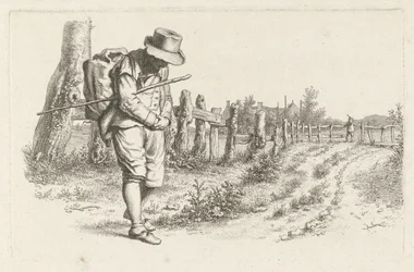 Viajero en un camino rural Impresiones de estudio / Etudes gravées (título de la serie)