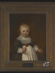 Retrato de una niña (óleo sobre madera)
