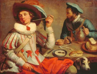 Dos soldados en una mesa