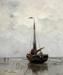 ""Bateau de peche"" (Barco de pesca) Peinture de Jacob Maris (1837-1899) - 1878 - Óleo sobre lienzo Dim 160x140 cm Gemeentemuseum La Haya