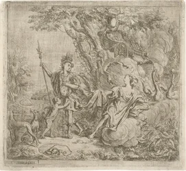 Venus intenta que Adonis deje de cazar