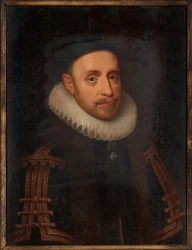 Gustav II Adolfo de Suecia (1594-1632) - Pintura de Jacob Hoefnagel (1575-alrededor de 1630), óleo sobre tabla (65x48 cm)