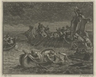 Barco galera rescata náufragos