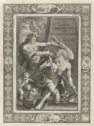 La imaginación doma al Padre Tiempo; Portada para: J. C. Weyerman, Las vidas de los pintores y las pintoras de los Países Bajos, 1729