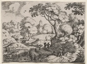 Six Landscapes:  Path Between Swamp and Wooded Bank