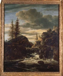 Paisaje noruego con una cascada