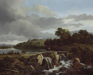 Paisaje con cascada