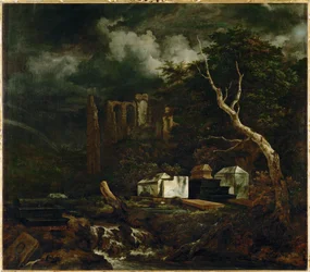 El cementerio judío cerca de Oudekerk (pintura sobre lienzo)