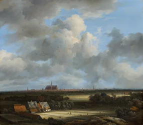 Vista de Haarlem con campos de blanqueo